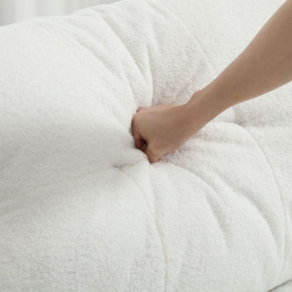 Divano a 2 posti in tessuto bianco da 96,46'' con design a nuvola, comodo stile imbottito e piedini in plastica per il soggiorno