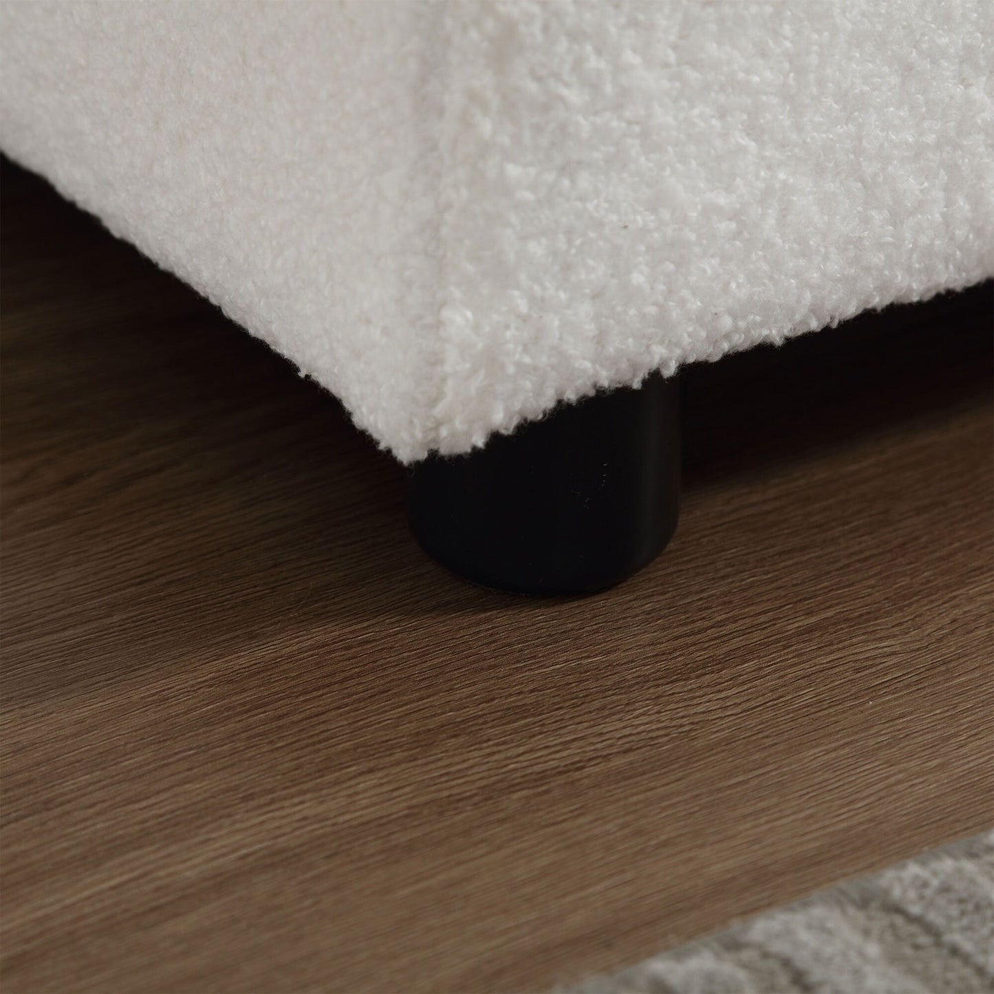 Divano in tessuto bianco da 96,46'' con comodo design imbottito e piedini in plastica