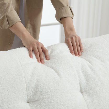 Divano in tessuto bianco da 96,46'' con comodo design imbottito e piedini in plastica