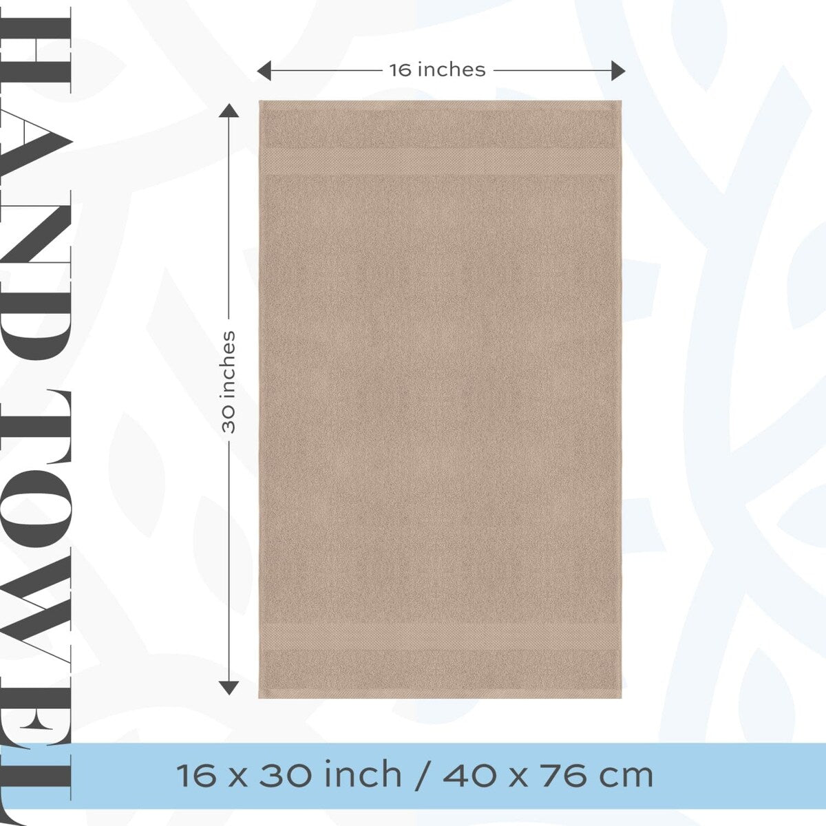 Asciugamano in cotone di lusso classico bianco 16x30 - Set di 6