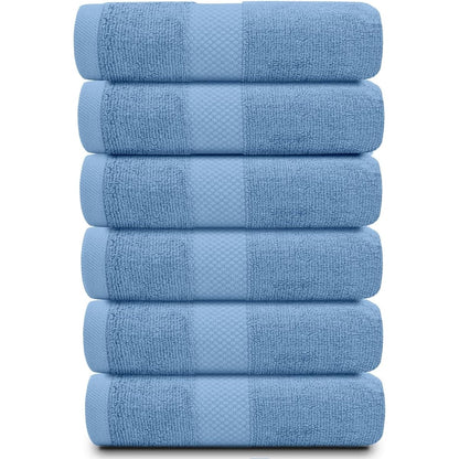 Asciugamano in cotone di lusso classico bianco 16x30 - Set di 6