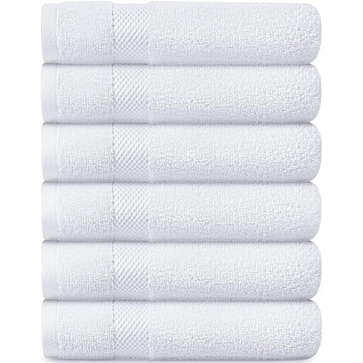 Asciugamano in cotone di lusso classico bianco 16x30 - Set di 6