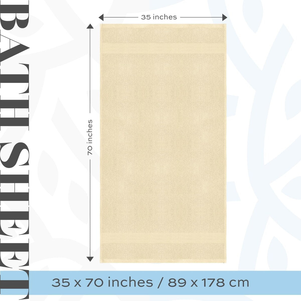 Asciugamano da bagno oversize in cotone di lusso classico bianco 35x70 - Set di 2