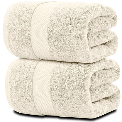 Asciugamano da bagno oversize in cotone di lusso classico bianco 35x70 - Set di 2