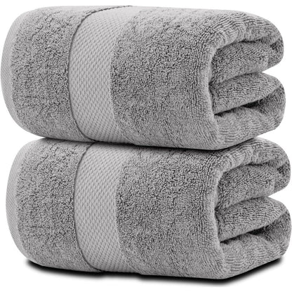 Asciugamano da bagno oversize in cotone di lusso classico bianco 35x70 - Set di 2