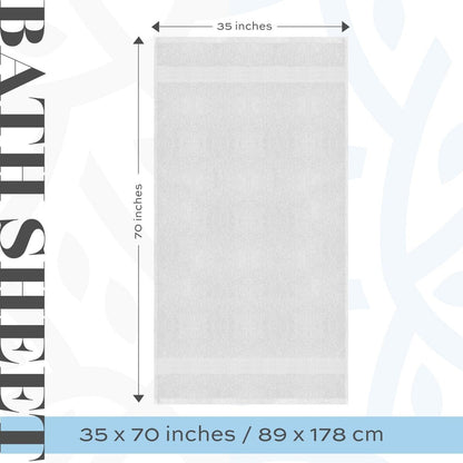 Asciugamano da bagno oversize in cotone di lusso classico bianco 35x70 - Set di 2