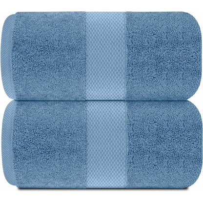 Asciugamano da bagno oversize in cotone di lusso classico bianco 35x70 - Set di 2