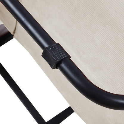 Divano letto singolo convertibile in velluto a coste bianco con schienale reclinabile