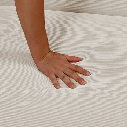 Divano letto singolo convertibile in velluto a coste bianco con schienale reclinabile