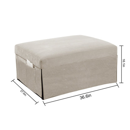 Divano letto singolo convertibile in velluto a coste bianco con schienale reclinabile