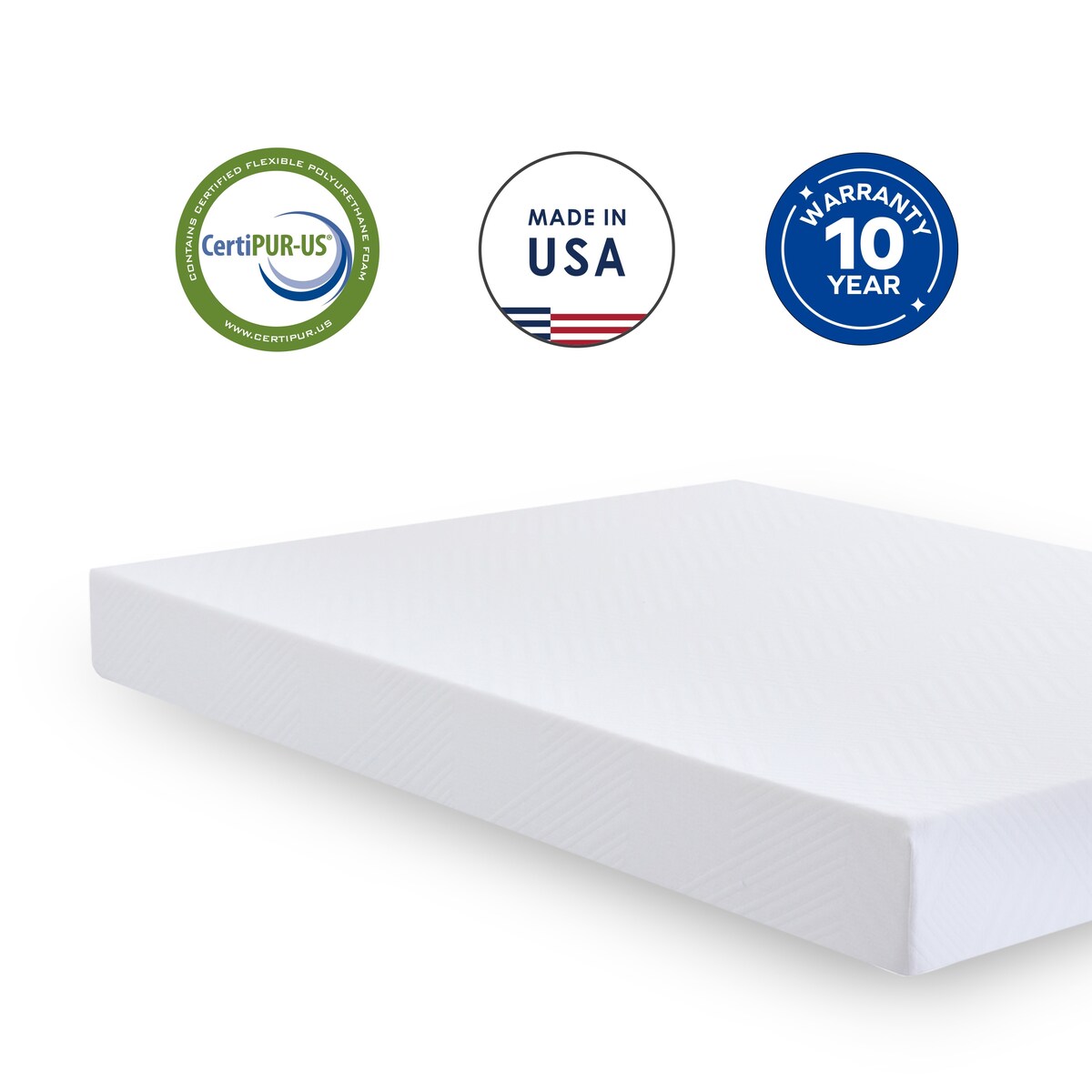 Materasso in memory foam gel bianco da 8 pollici, misura standard
