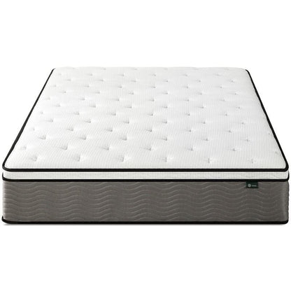 Materasso in memory foam bianco e grigio da 10 pollici