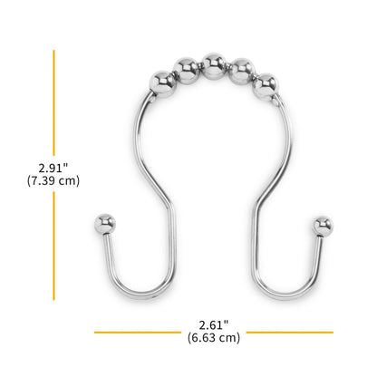 Ganci per doccia Whitmor antiruggine in acciaio inox bifacciali, set da 12 - Argento
