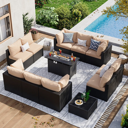 Set di divani componibili in vimini e rattan per patio