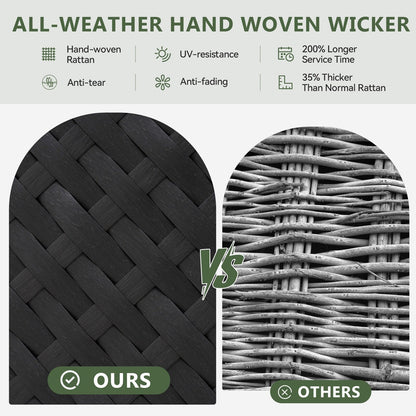 Set di divani componibili in vimini e rattan per patio