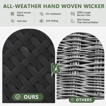 Set di divani componibili in vimini e rattan per patio