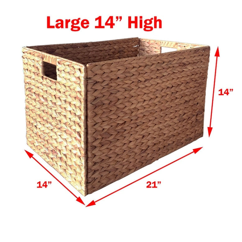 Cestini in vimini di alghe marine, set di 2 manici ritagliati
