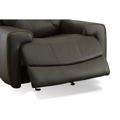 Poltrona reclinabile elettrica Wicklow in pelle con poggiatesta elettrico di Flexsteel