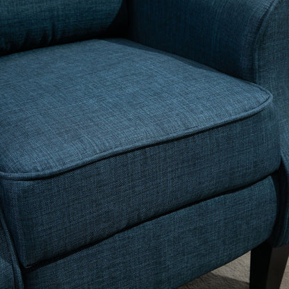 Poltrona reclinabile manuale con schienale alto, in tessuto di lino, con riscaldamento, vibrazione e massaggio, con poggiapiedi regolabile e telecomando cablato.