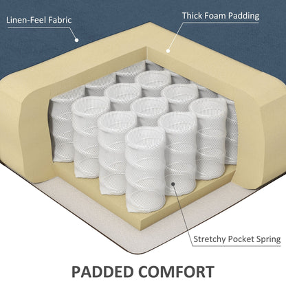 Poltrona reclinabile manuale con schienale alto, in tessuto di lino, con riscaldamento, vibrazione e massaggio, con poggiapiedi regolabile e telecomando cablato.