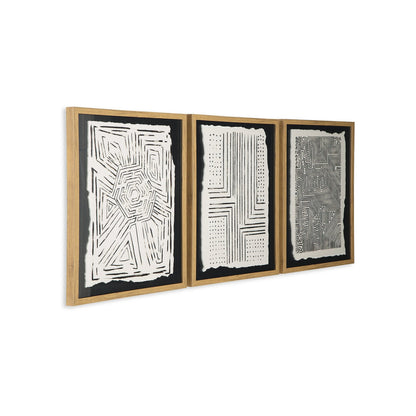 Wonderstow - Set di 3 decorazioni murali nere/beige