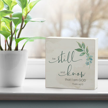 Decorazione in legno con messaggio "Stai fermo e sappi", 3,75 pollici quadrati, prodotto negli Stati Uniti - Multi-40