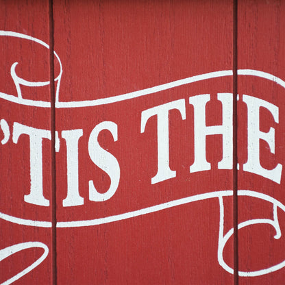 Decorazione natalizia in legno per porta d'ingresso, rossa