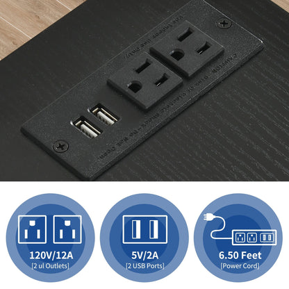 Mobiletto portadocumenti in legno con stazione di ricarica Mobiletto portadocumenti laterale mobile con serratura Adatto a documenti in formato A4 Letter Legal