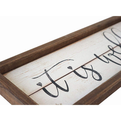 Decorazione da parete con cornice in legno e citazioni