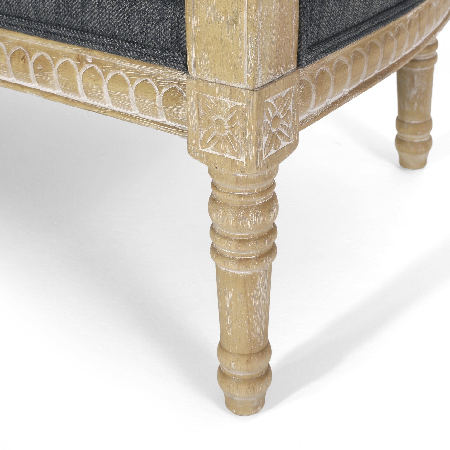 Divano a due posti in legno con struttura in legno di caucciù