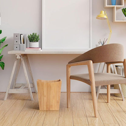 Cestino per rifiuti in legno, cestino per rifiuti in stile rustico da fattoria