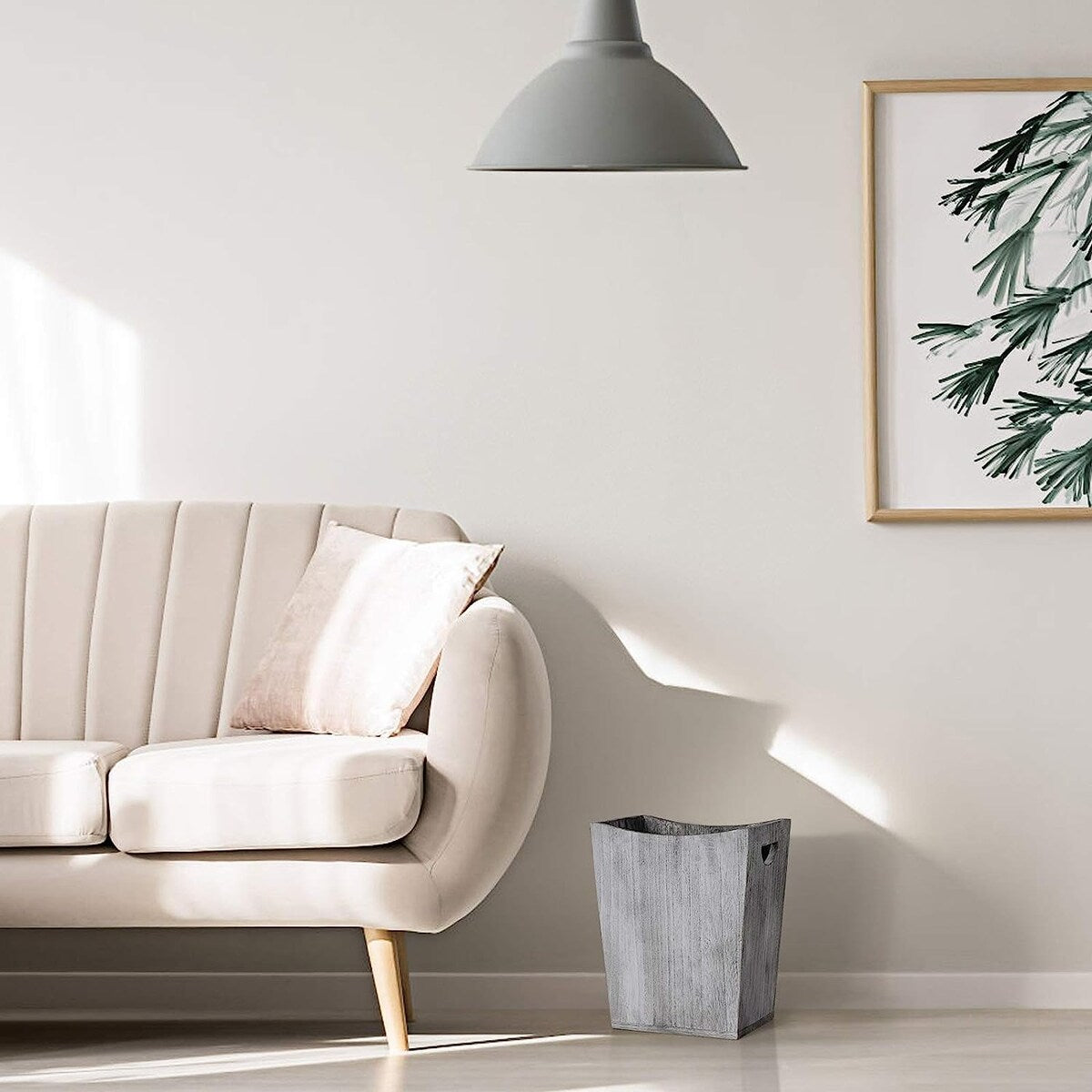 Cestino per rifiuti in legno, cestino per rifiuti in stile rustico da fattoria