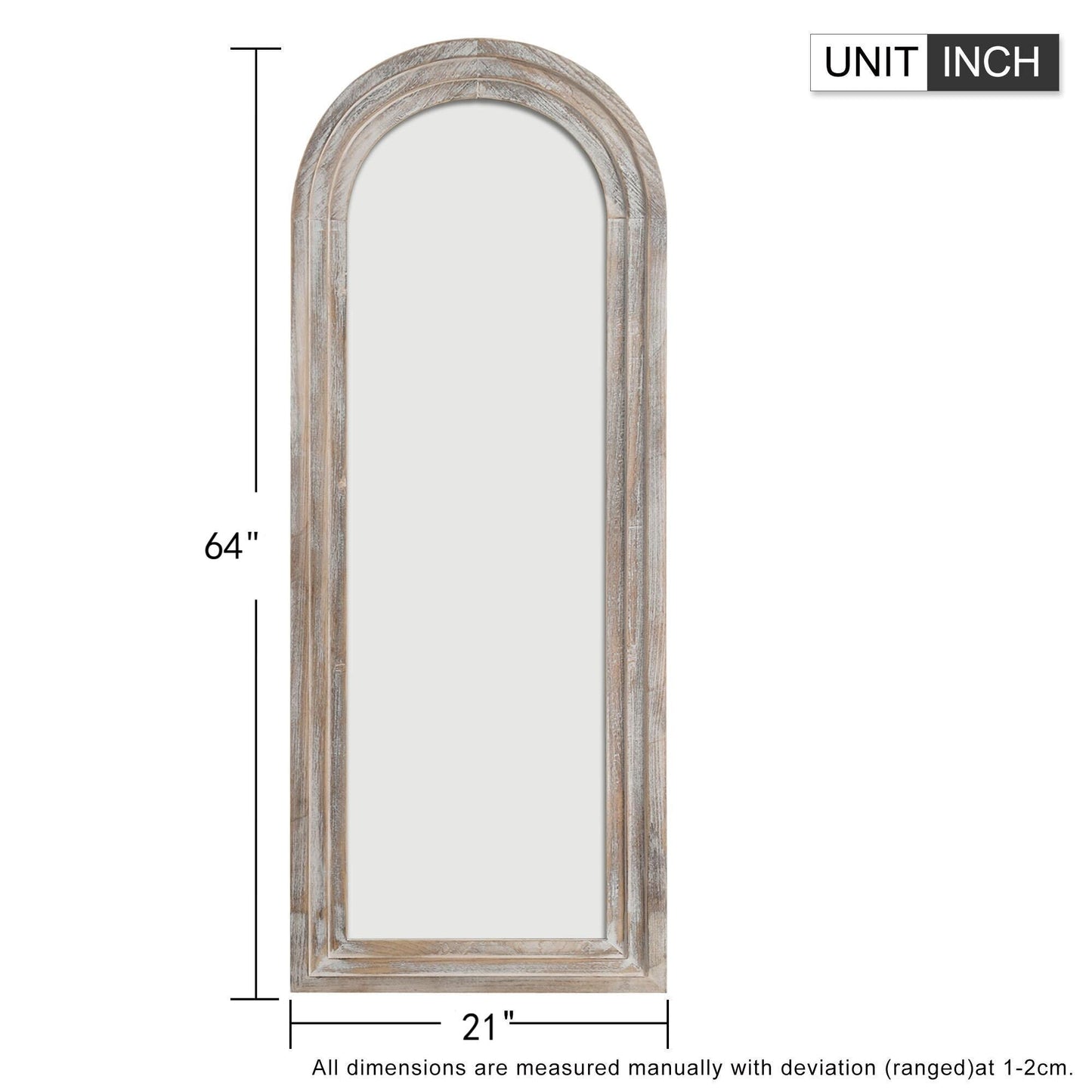 Specchio da parete in stile scala con cornice in legno - 64*21