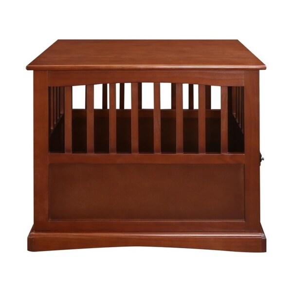 Tavolino in legno per trasportino per animali domestici con porta chiudibile a chiave