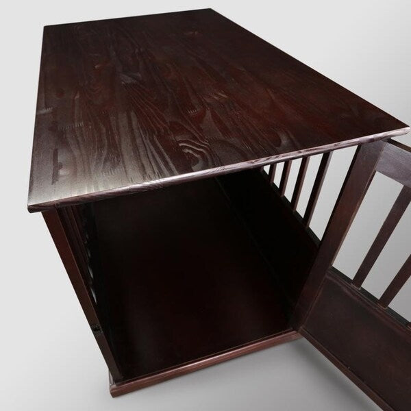 Tavolino in legno per trasportino per animali domestici con porta chiudibile a chiave