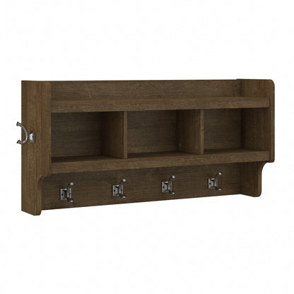 Appendiabiti da parete Woodland 40W con ripiano di Bush Furniture