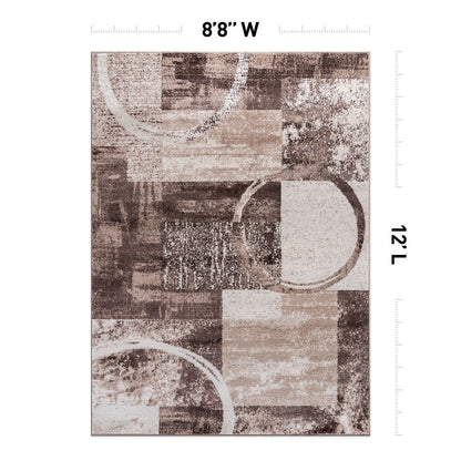 Tappeto circolare astratto in polipropilene fatto a macchina World Rug Gallery