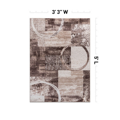 Tappeto circolare astratto in polipropilene fatto a macchina World Rug Gallery