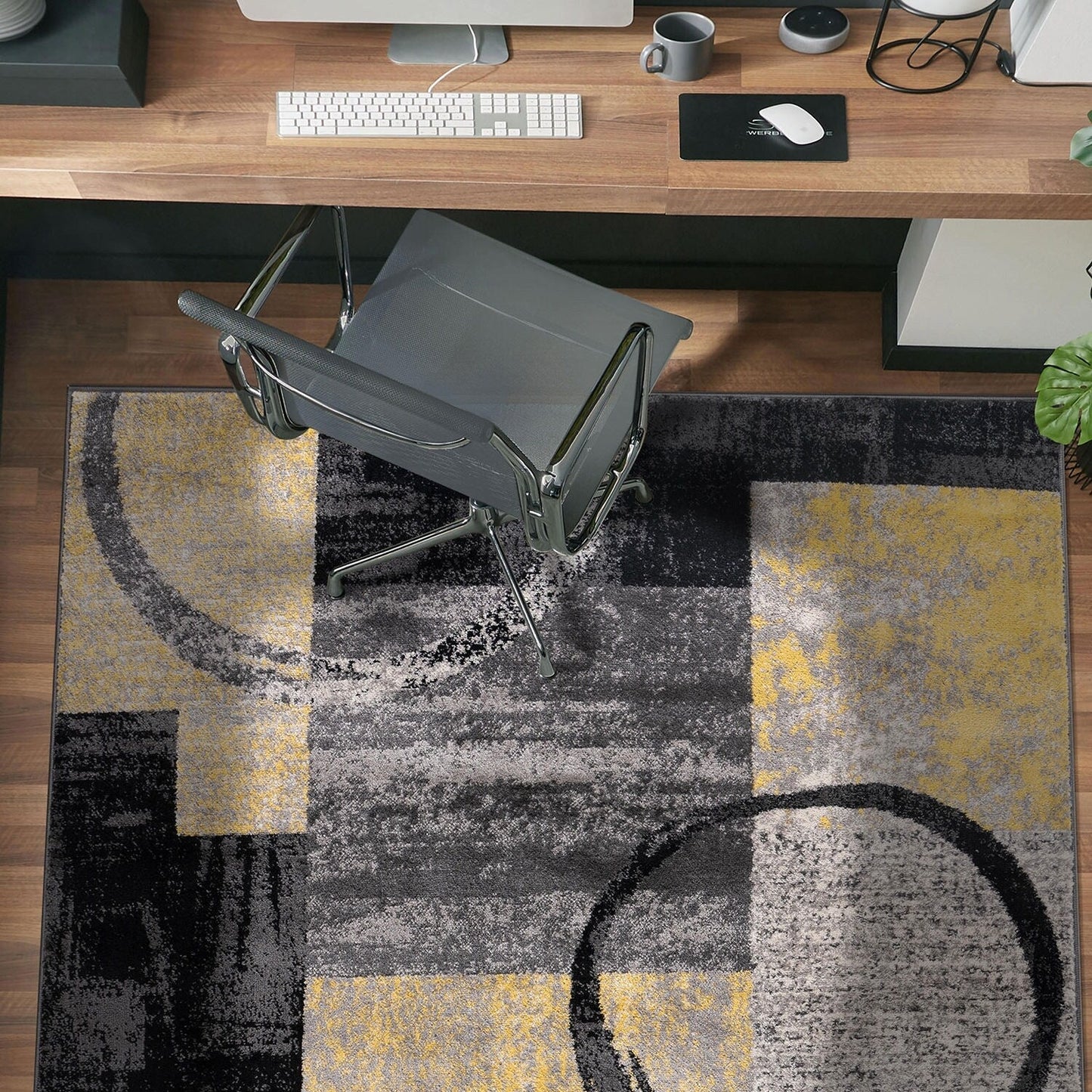 Tappeto circolare astratto in polipropilene fatto a macchina World Rug Gallery