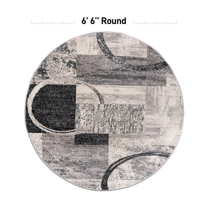 Tappeto circolare astratto in polipropilene fatto a macchina World Rug Gallery