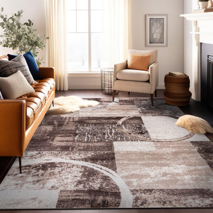 Tappeto circolare astratto in polipropilene fatto a macchina World Rug Gallery