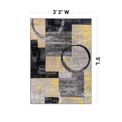 Tappeto circolare astratto in polipropilene fatto a macchina World Rug Gallery