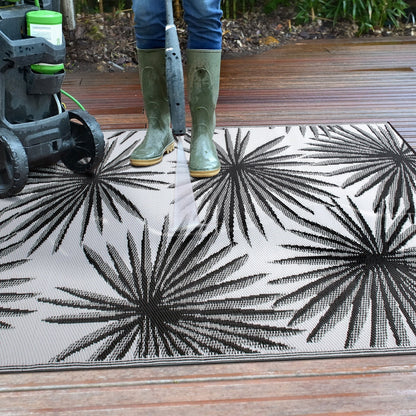 World Rug Gallery Tappeti da esterno reversibili in plastica riciclata con motivi floreali e tropicali