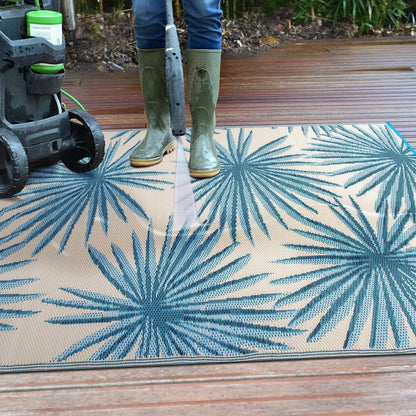 World Rug Gallery Tappeti da esterno reversibili in plastica riciclata con motivi floreali e tropicali