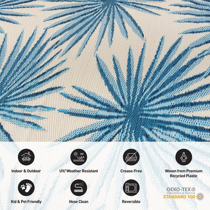 World Rug Gallery Tappeti da esterno reversibili in plastica riciclata con motivi floreali e tropicali