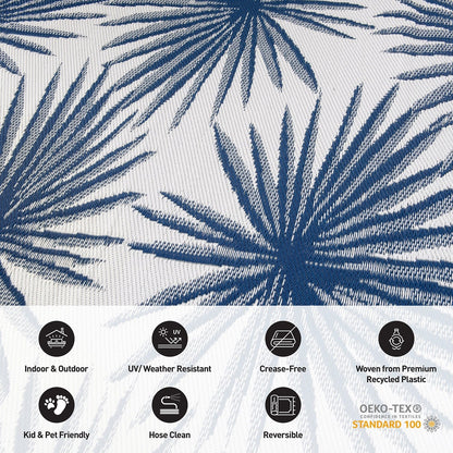 World Rug Gallery Tappeti da esterno reversibili in plastica riciclata con motivi floreali e tropicali