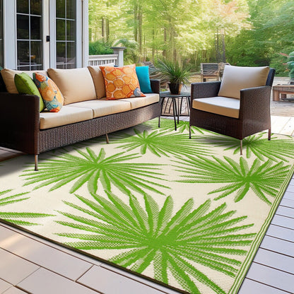 World Rug Gallery Tappeti da esterno reversibili in plastica riciclata con motivi floreali e tropicali