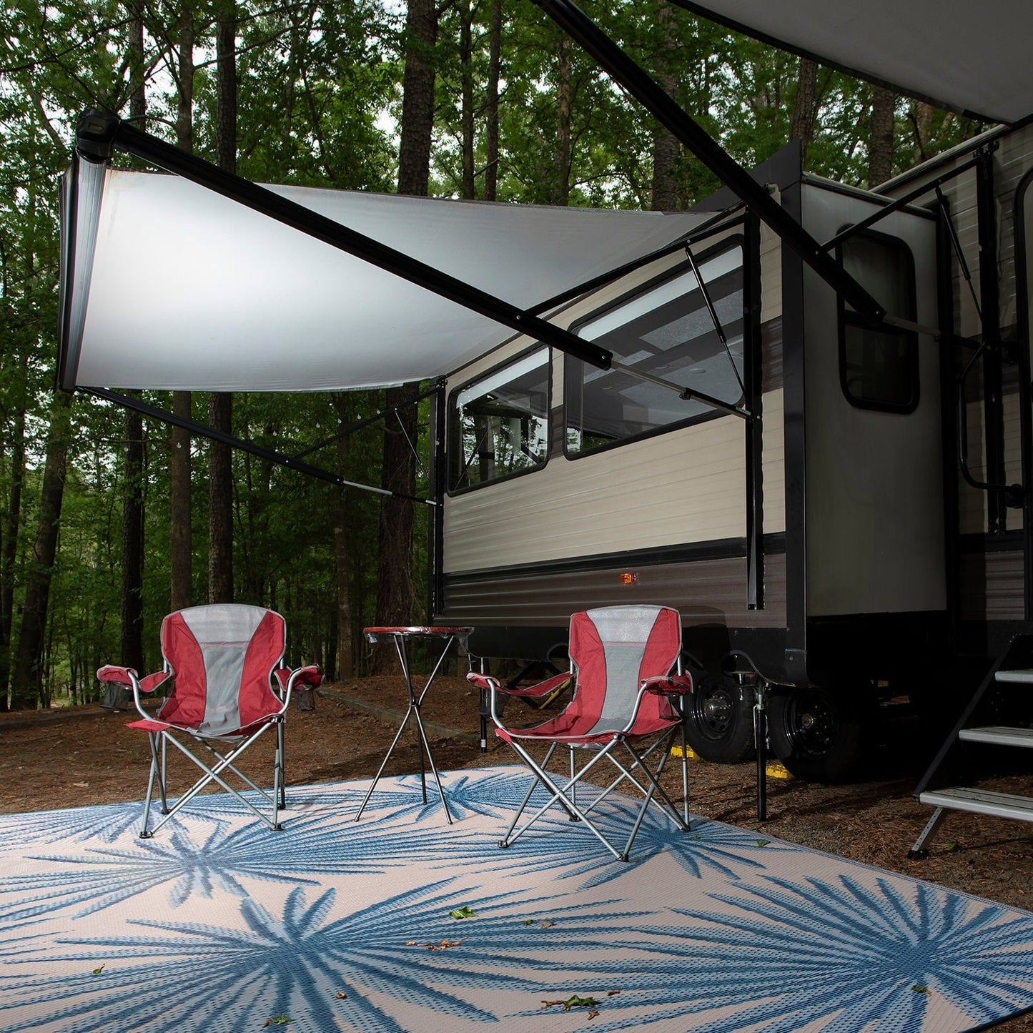 World Rug Gallery Tappeti da esterno reversibili in plastica riciclata con motivi floreali e tropicali