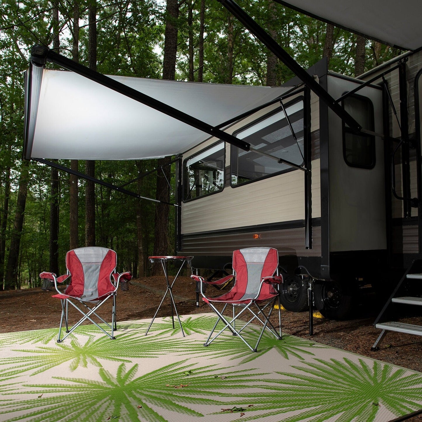 World Rug Gallery Tappeti da esterno reversibili in plastica riciclata con motivi floreali e tropicali