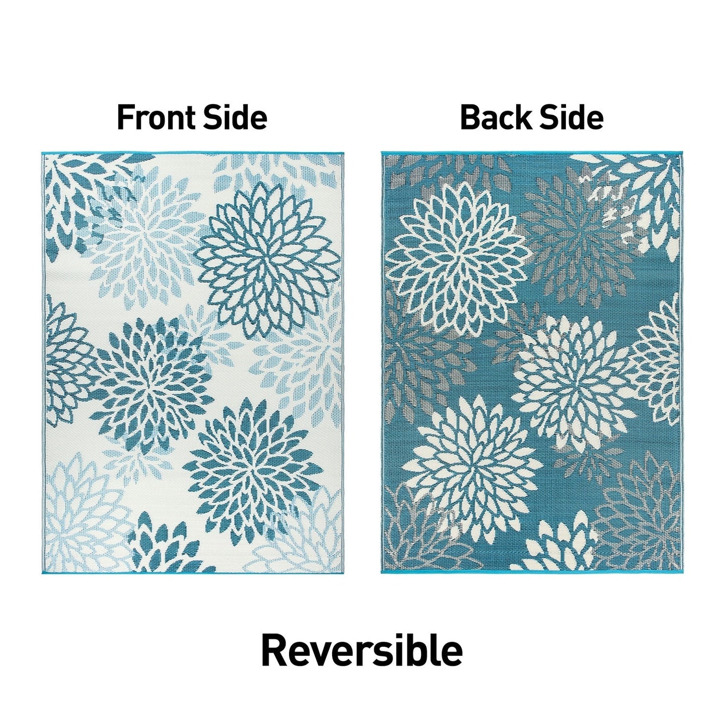 World Rug Gallery Tappeti da esterno reversibili in plastica riciclata con motivo floreale moderno Aloha